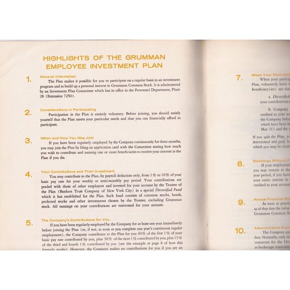 1966 Grumman Aerospace Employee Investment Plan Apollo-Era NASA Contractor - Picture 3 of 8